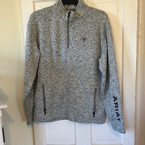 Ariat Men's Heathered Gray 1/4 Zip-Up Sweater